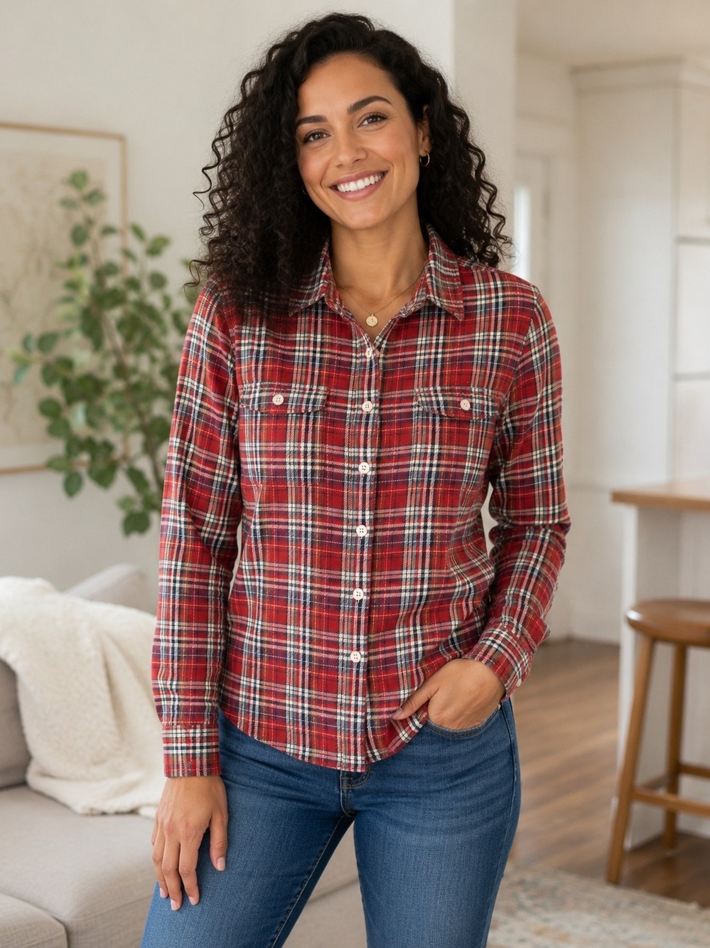 Patagonia Red Plaid Button-Down Shirt